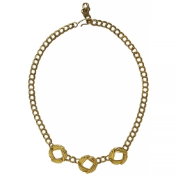 Monet винтажное колье цепь с тремя деталями позолоченное