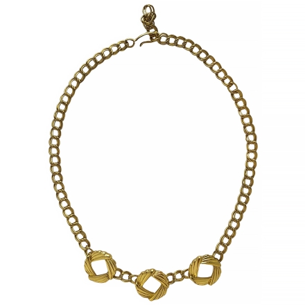 Monet винтажное колье цепь с тремя деталями позолоченное