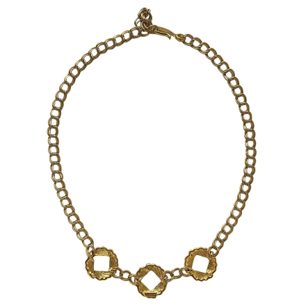 Monet винтажное колье цепь с тремя деталями позолоченное