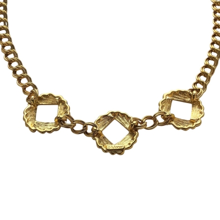 Monet винтажное колье цепь с тремя деталями позолоченное