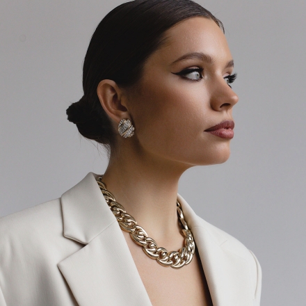 Винтажные крупные клипсы с кристаллами Swarovski