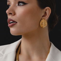 Anne Klein винтажные клипсы крупной формы ребристые