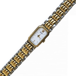Seiko японские винтажные часы с биколорным браслетом и белым циферблатом