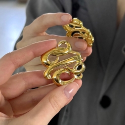 Monet винтажная брошь оригинальный узор позолота