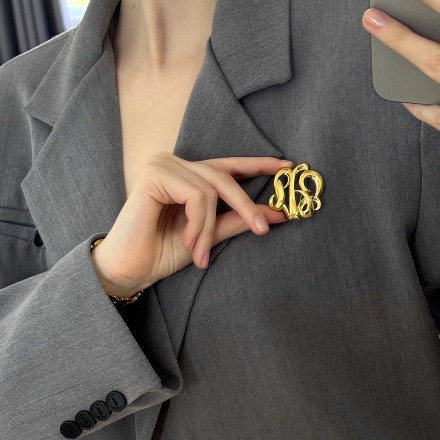 Monet винтажная брошь оригинальный узор позолота