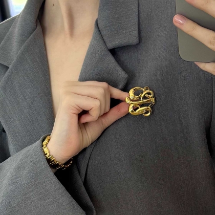 Monet винтажная брошь оригинальный узор позолота