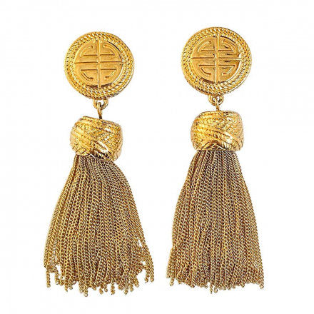 Givenchy подиумные клипсы кисточки Tassel (nos)