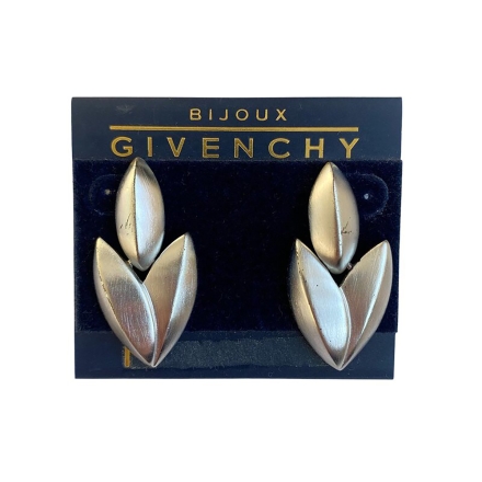 Givenchy винтажные серьги серебристые матовые