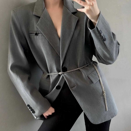 Monet Jana винтажная длинная цепь со вставками серебристая