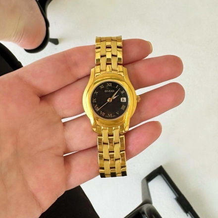 Gucci 5400l винтажные женские часы с черным циферблатом