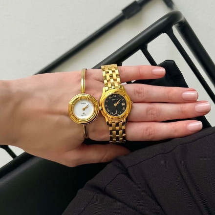Gucci 5400l винтажные женские часы с черным циферблатом