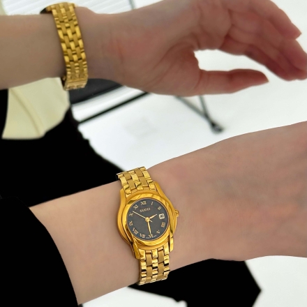 Gucci 5400l винтажные женские часы с черным циферблатом