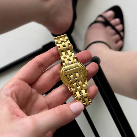 Gucci 5400l винтажные женские часы с черным циферблатом