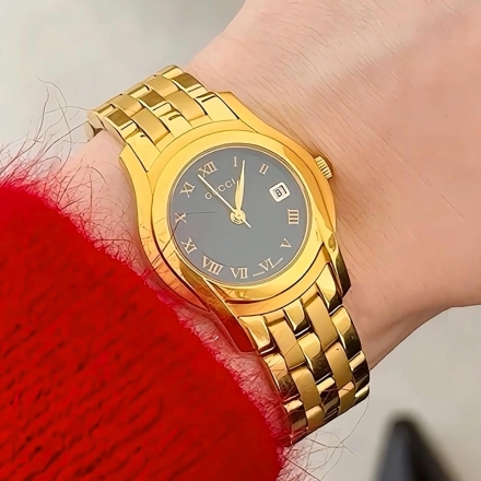 Gucci 5400l винтажные женские часы с черным циферблатом
