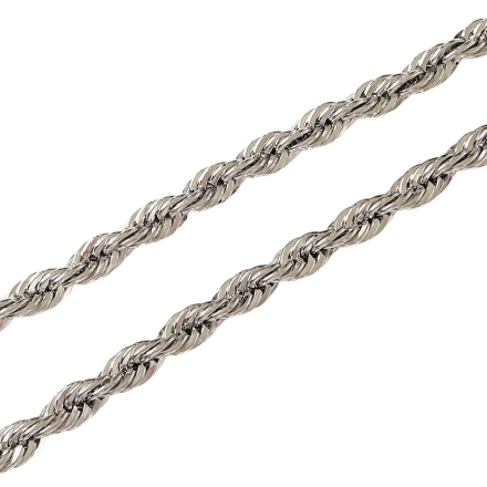 Napier винтажная крупная цепь с кордовым плетением серебристая