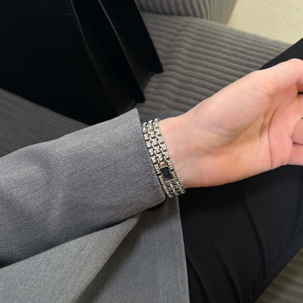 Nolan Miller винтажные часы серебристые с кристаллами новые NOS