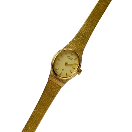 Citizen винтажные часы женские элегантные позолоченные