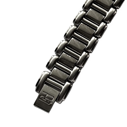 Paolo Gucci винтажные часы с серебристым браслетом и черным циферблатом